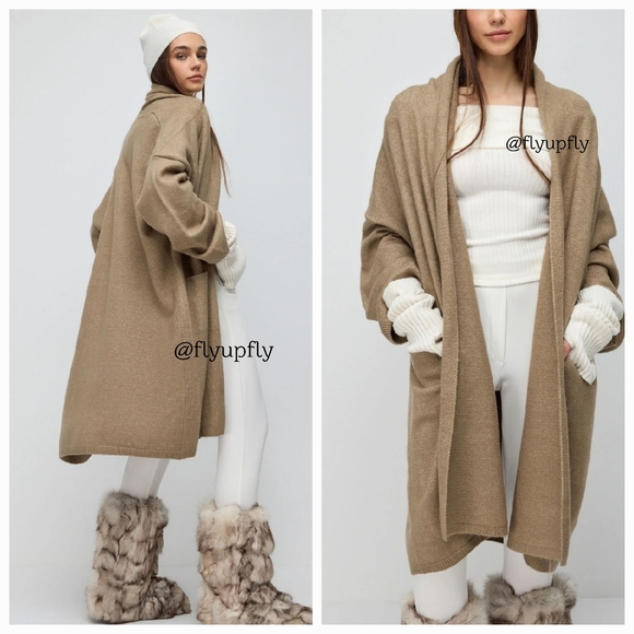 ZARA Oversized Long Soft Cardigan Coat Size S Knit - Picture 7 of 13